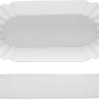 Fortessa - 4 PC 8.5" x 4" Fortaluxe SuperWhite Food Truck Vitrified China Hot Dog Plate (21.6 x 10 cm) - 4600.F0000.06