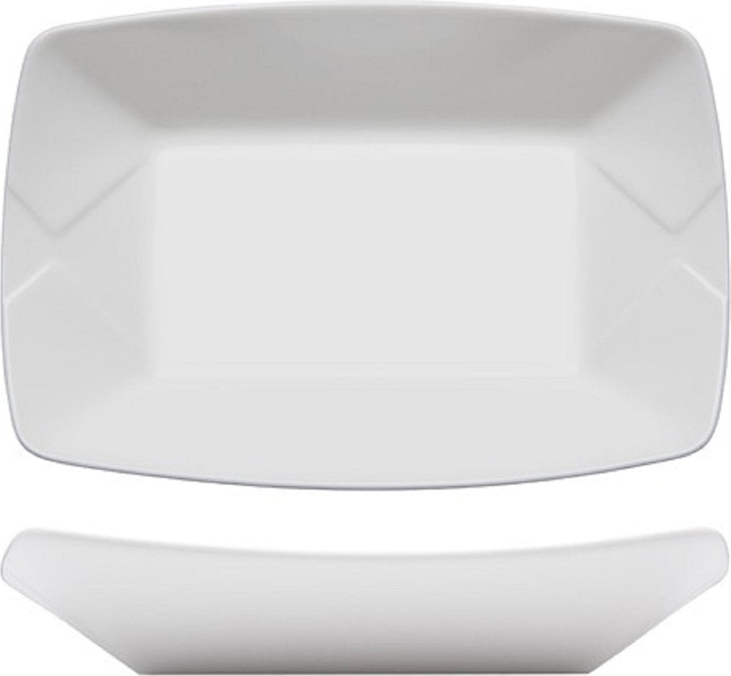 Fortessa - 4 PC 8.5" x 6" Fortaluxe SuperWhite Food Truck Vitrified China Large Boat (21.6 x 14.6 cm) - 4600.F0000.10