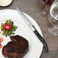 Fortessa - 4 PC 9.25" Serrated Steak Knife Set with Black Handle (23 cm) - 4PS-239 - DISCONTINUED