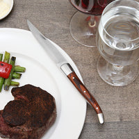 Fortessa - 4 PC 9.25" Serrated Steak Knife Set with Dark Wood Handle (23 cm) - 4PS-247SR