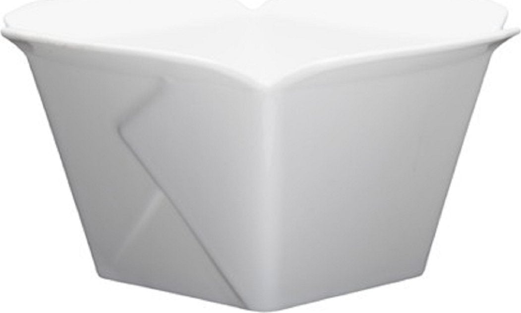 Fortessa - 4 PC 4" x 4" x 3" Fortaluxe SuperWhite Food Truck Vitrified China Small Take Out (10.5 x 10.5 x 7.5 cm) - 4600.F0000.11