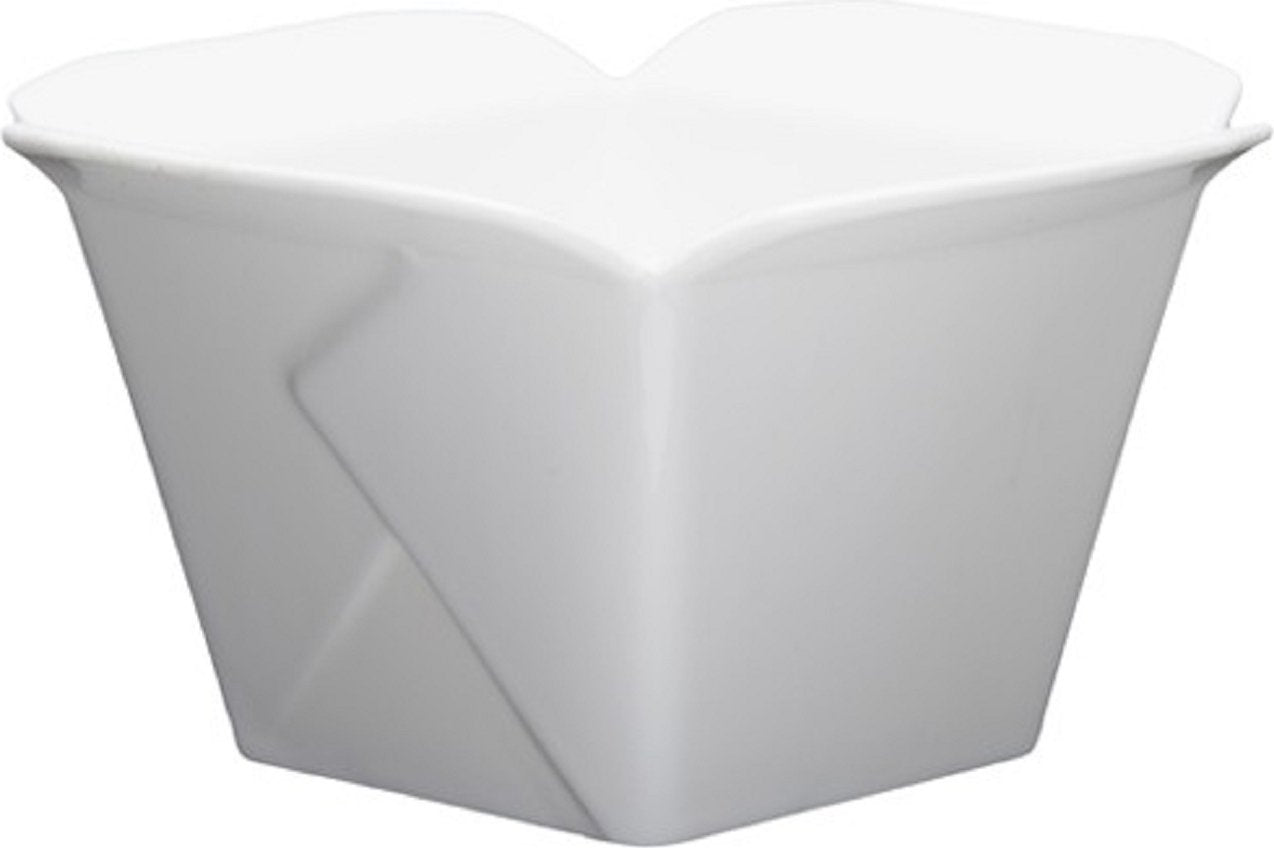 Fortessa - 4 PC 6" x 6" x 3" Fortaluxe SuperWhite Food Truck Vitrified China Large Take Out (15 x 15 x 8.8 cm) - 4600.F0000.12