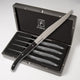 Fortessa - 4 PC 9.25" Serrated Steak Knife Set with Black Handle (23 cm) - 4PS-239