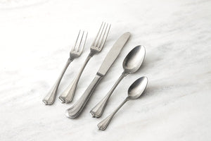 Fortessa - 5.6" San Marco Antiqued Stainless Steel Tea/Coffee Spoons Set of 12 - 1.5T.190.00.021