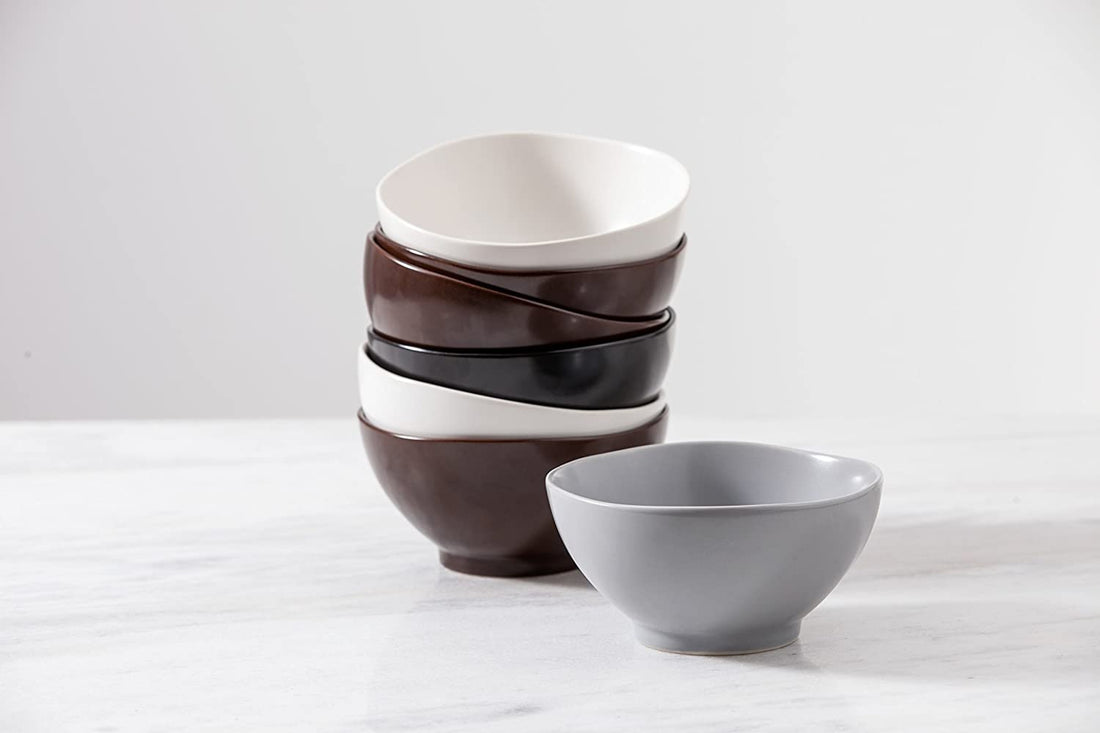 Fortessa - 5.75" Heirloom STN Charcoal Rice Bowls, Pack of 4 - STN.8000.6.54