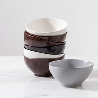 Fortessa - 5.75" Heirloom STN Charcoal Rice Bowls, Pack of 4 - STN.8000.6.54