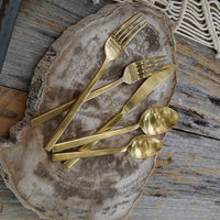 Fortessa - 6" Arezzo Brushed Gold Titan PVD Bouillon Spoons, Pack of 12 - 1.9B.165.00.003