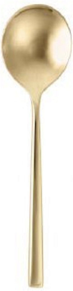 Fortessa - 6" Arezzo Brushed Gold Titan PVD Bouillon Spoons, Pack of 12 - 1.9B.165.00.003