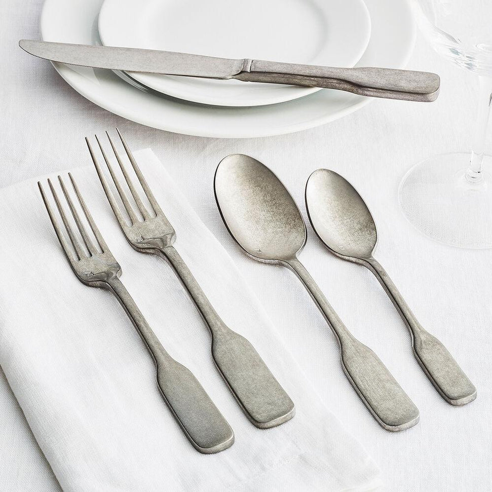 Fortessa - 6.25" Ashton Antiqued Tumbled Large US Teaspoons, Pack of 12 - 1.5T.111.00.004 - DISCONTINUED