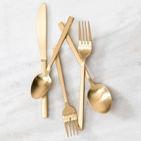 Fortessa - 7" Arezzo Brushed Gold Titan PVD Salad Forks, Pack of 12 - 1.9B.165.00.012