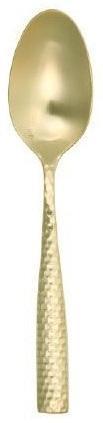 Fortessa - 7" Lucca Faceted Brushed Gold Titan PVD Dessert/Oval Soup Spoons, Pack of 12 - 1.9B.102.FC.011