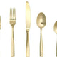 Fortessa - 7" Lucca Faceted Brushed Gold Titan PVD Dessert/Oval Soup Spoons Set of 12 - 1.9B.102.FC.011