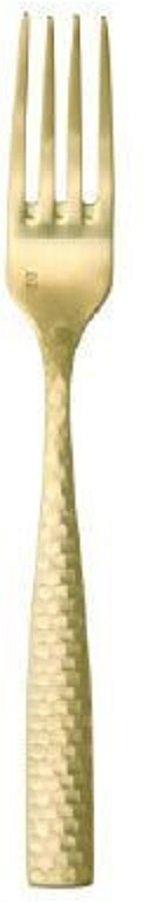 Fortessa - 7" Lucca Faceted Brushed Gold Titan PVD Salad/Dessert Forks, Pack of 12 - 1.9B.102.FC.012