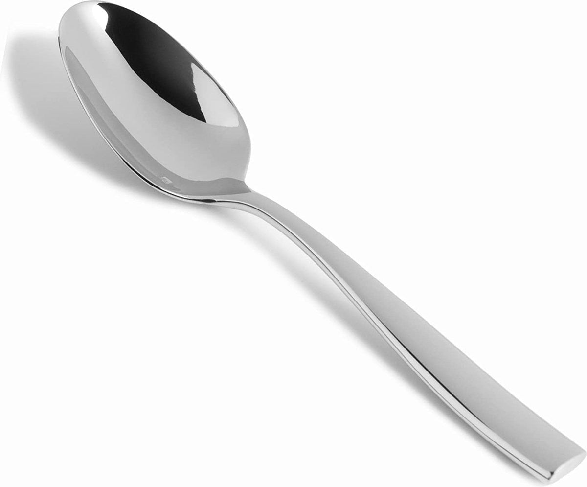 Fortessa - 7.1" Lucca Stainless Steel Dessert/Oval Soup Spoon, Pack of 12 - 1.5.102.00.011