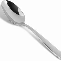 Fortessa - 7.1" Lucca Stainless Steel Dessert/Oval Soup Spoon, Pack of 12 - 1.5.102.00.011