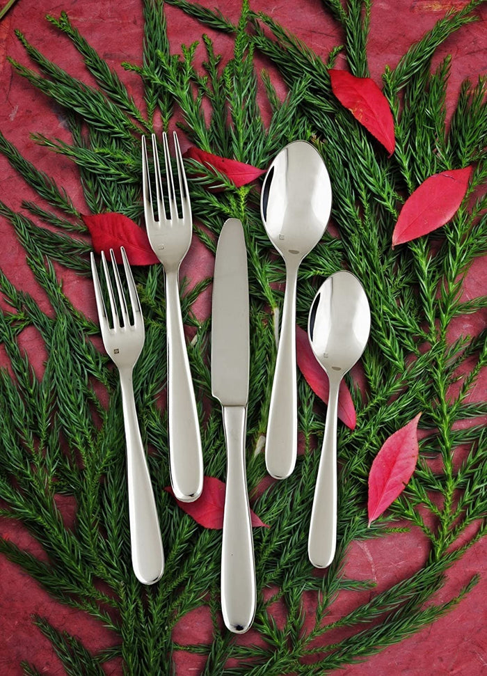 Fortessa - 7.2" Grand City Stainless Steel Dessert/Oval Soup Spoons, Pack of 12 - 1.5.622.00.011