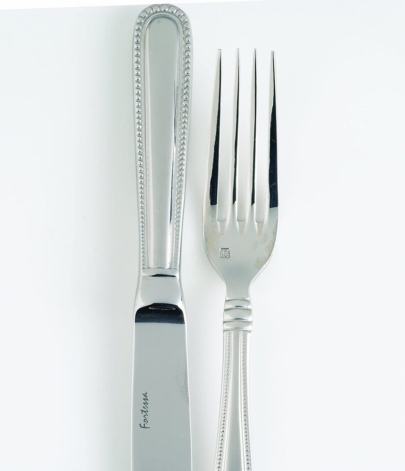 Fortessa - 7.4" Caviar Stainless Steel Salad/Dessert Forks, Pack of 12 - 1.5.136.00.012