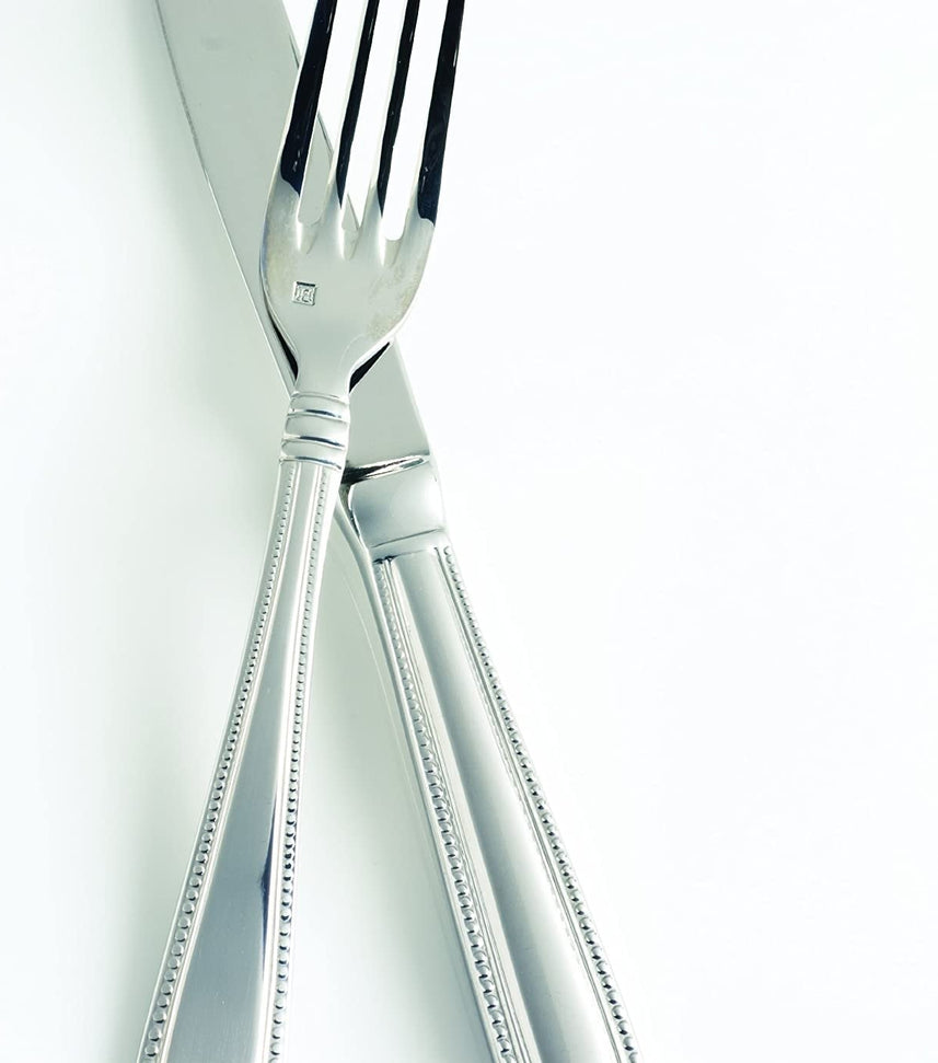 Fortessa - 7.4" Caviar Stainless Steel Salad/Dessert Forks, Pack of 12 - 1.5.136.00.012