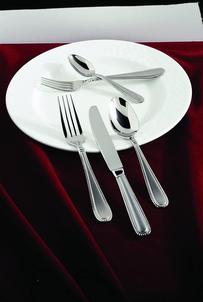 Fortessa - 7.4" Caviar Stainless Steel Salad/Dessert Forks, Pack of 12 - 1.5.136.00.012