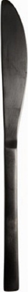 Fortessa - 8" Arezzo Brushed Black Titan PVD Stainless Steel Solid Handle Table Knives, Pack of 12 - 1.6B.165.00.005