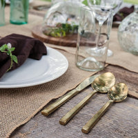 Fortessa - 8" Arezzo Brushed Gold Titan PVD Solid Handle Dessert Knives, Pack of 12 - 1.9B.165.00.015