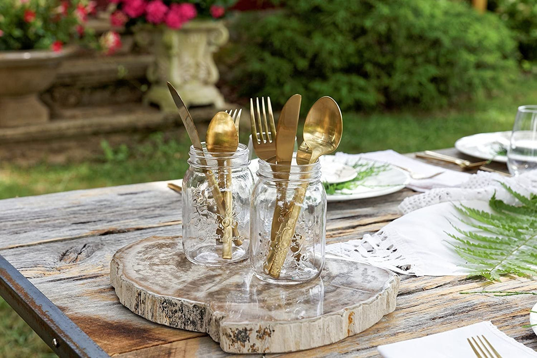 Fortessa - 8" Arezzo Brushed Gold Titan PVD Solid Handle Dessert Knives, Pack of 12 - 1.9B.165.00.015