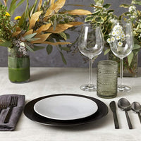 Fortessa - 8" Heirloom STN Charcoal Salad Plates, Pack of 24 - STN.8000.6.02