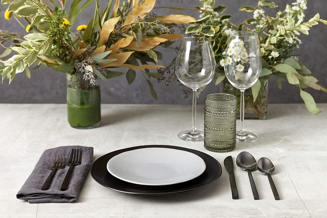 Fortessa - 8" Heirloom STN Charcoal Salad Plates, Pack of 4 - STN.8000.6.02