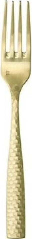 Fortessa - 8" Lucca Faceted Brushed Gold Titan PVD Table Forks, Pack of 12 - 1.9B.102.FC.002