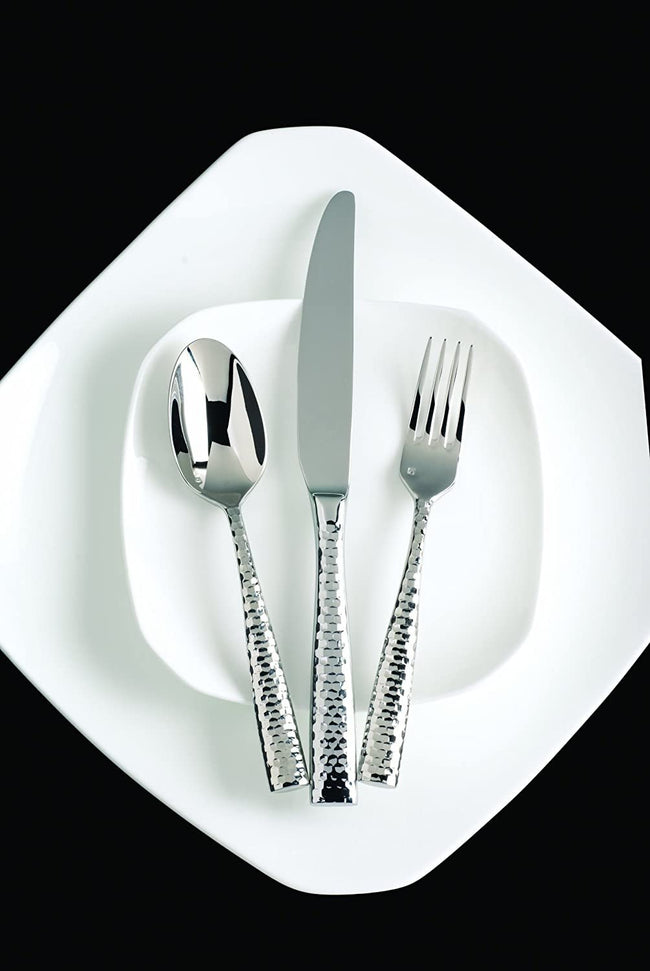 Fortessa - 8" Lucca Faceted Stainless Steel Table Forks, Pack of 12 - 1.5.102.FC.002