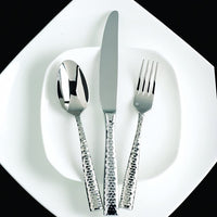 Fortessa - 8" Lucca Faceted Stainless Steel Table Forks, Pack of 12 - 1.5.102.FC.002