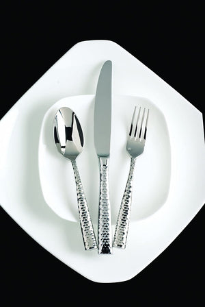 Fortessa - 8" Lucca Faceted Stainless Steel Table Forks Set of 12 - 1.5.102.FC.002