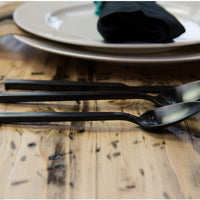 Fortessa - 8.25" Arezzo Brushed Black Titan PVD Stainless Steel Table Forks, Pack of 12 - 1.6B.165.00.002