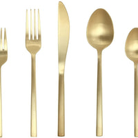 Fortessa - 8.25" Arezzo Brushed Gold Titan PVD Table Forks, Pack of 12 - 1.9B.165.00.002