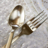 Fortessa - 8.25" Arezzo Brushed Gold Titan PVD Table Forks, Pack of 12 - 1.9B.165.00.002