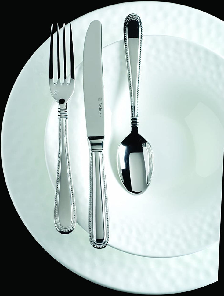 Fortessa - 8.3" Caviar Stainless Steel Table Forks, Pack of 12 - 1.5.136.00.002