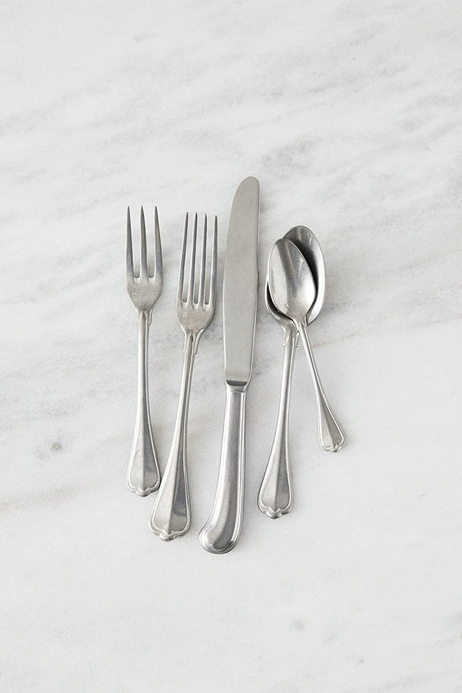 Fortessa - 8.4" San Marco Antiqued Stainless Steel Salad/Dessert Forks, Pack of 12 - 1.5T.190.00.012