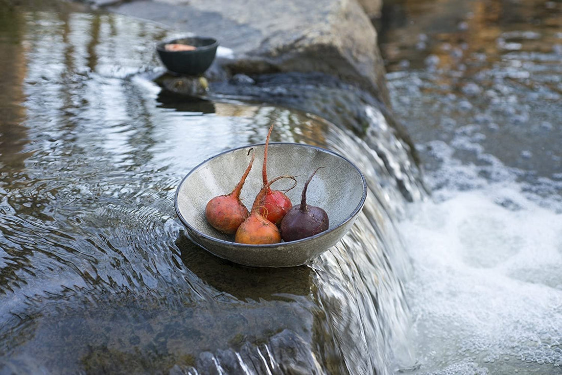 Fortessa - 8.5" Ston Mist Tilt Bowls, Pack of 3 - 5900.GRY.6587