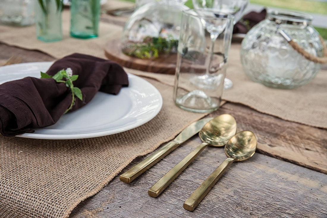 Fortessa - 8.75" Arezzo Brushed Gold Titan PVD Solid Handle Table Knives, Pack of 12 - 1.9B.165.00.005