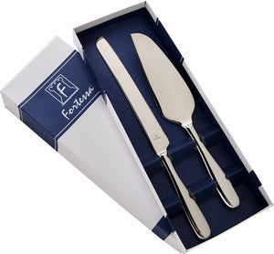 Fortessa - Grand City Stainless Steel Serrated Cake Server With Knife - 1.5.622.00.072