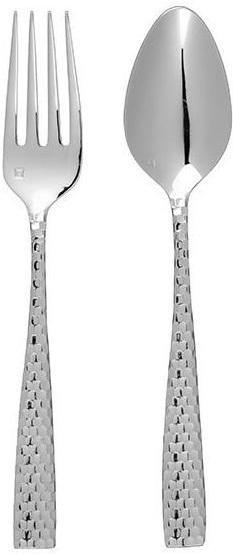 Fortessa - Lucca Faceted 2 Piece Stainless Steel Serving Set - 2PS-102FC-05