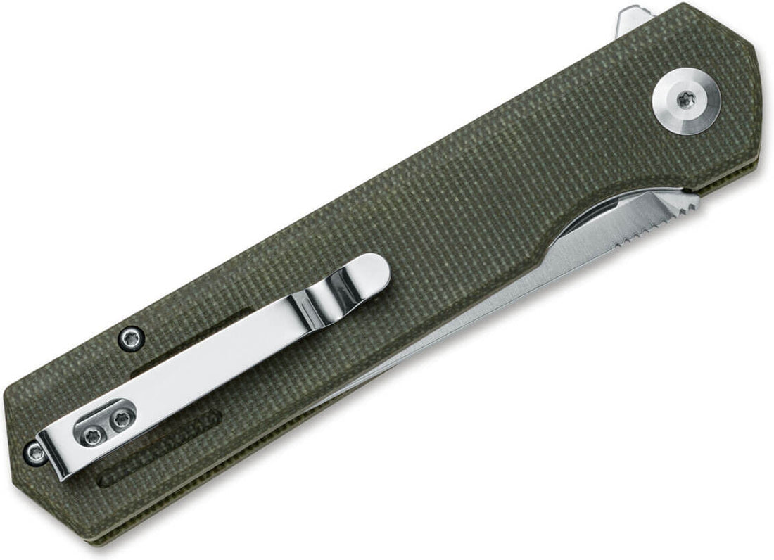 Fox Knives - BlackFox Revolver Micarta Pocket Knife Green - 01FX889