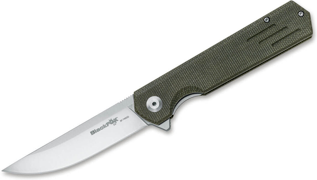 Fox Knives - BlackFox Revolver Micarta Pocket Knife Green - 01FX889