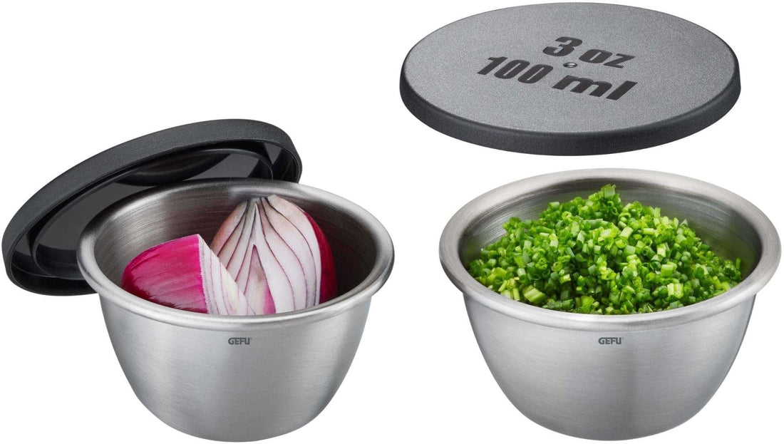 GEFU - Deluxe Stainless Steel Prep Cup with Lid, Pack of 2 - GF89424