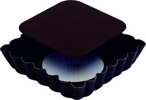 Gobel - Tart Mould with Non-Stick Coating & Fluted Edge 4" x 4" x 0.8" - 294470