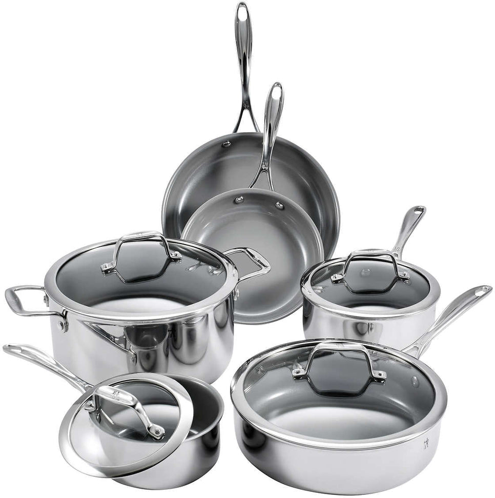 HENCKELS - 10 PC Real Clad Stainless Steel Cookware Set - 40250-005