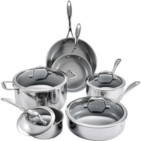 HENCKELS - 10 PC Real Clad Stainless Steel Cookware Set - 40250-005