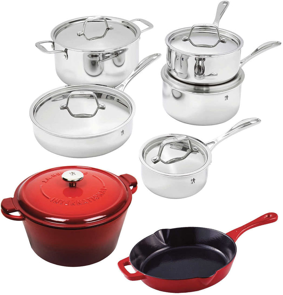 HENCKELS - 13 PC Real Clad & Cast Iron Cookware Set - 40070-001