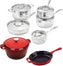 HENCKELS - 13 PC Real Clad & Cast Iron Cookware Set - 40070-001