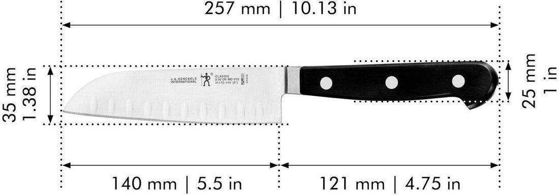 HENCKELS - Classic 5.5" Santoku Knife 140mm - 31170-140